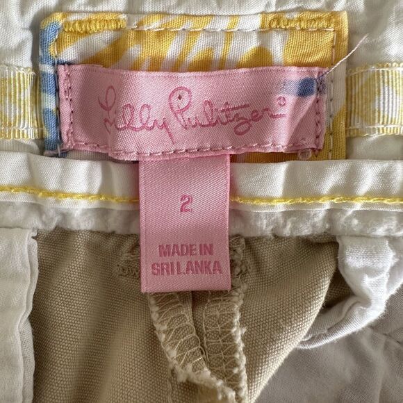 Lilly Pulitzer Khaki Chino Capri Pants Size 2 - Picture 8 of 9